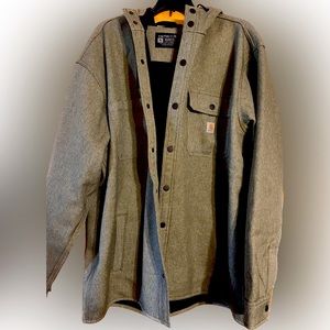 GREEN car hart jacket rain-defender hooded